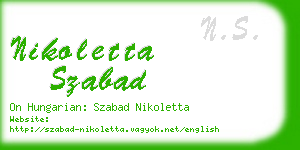 nikoletta szabad business card